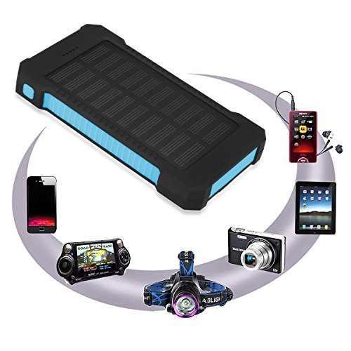 FLOUREON Batterie Externe Portable Batterie de Secours Chargeur Solaire Etanche 10000mAh avec 2 ports USB Boussole et Lampe Torche LED pour Smartphones Samsung Iphone et Tablettes - Bleu reviews FLOUREON Batterie Externe Portable Batterie de Secours Chargeur Solaire Etanche 10000mAh avec 2 ports USB Boussole et Lampe Torche LED pour Smartphones Samsung Iphone et Tablettes - Bleu