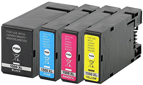 4 Druckerpatronen kompatibel für Canon PGI-1500 XL Black Cyan Magenta Yellow für Maxify MB 2050 2150 2350 2750 - 2