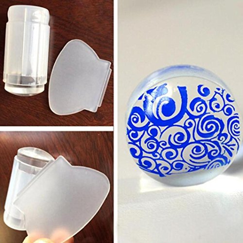 Oyedens 2.8cm DIY Nail Art Clear Stamping Stamper Scraper Image Plate Transfer Manicure Tool (Clear)