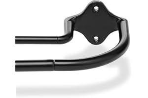 Amazon Basics Bastone per tenda doppio, estensibile, per interni, con asta curva, da 122 a 224 cm, nero