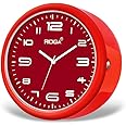 Evelyn Car Clock - Dashboard Analog Clock, Portable Stick-On Quartz with Luminous Display, Zinc Alloy Material, Durable and Rustproof, Easy Installation for Car (Red, 45mm)