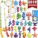 Price comparison product image CozyBomB Magnetic Fishing Toys Game Set for Kids for Bath Time Pool Party with Pole Rod Net, Plastic Floating Fish - Toddler Education Teaching and Learning Colors Ocean Sea Animals