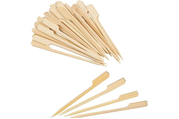 VIVIIHOO 100 bâtonnets d'amuse-Bouche brochettes de Bambou brochettes de Bambou grillades collations de Fruits bâtonnets de Dessert (15 cm)