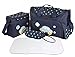 4pcs Stylish Designer Mummy Tote Waterproof Handbag Baby Diaper Nappy Changing Bag Set Nursing Messenger Bag Changing Mat Milk Bottle Holder Case