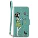 Produktbild Gelusuk Huawei Y6 II/Y6 2 Hülle,Leuchtende Luminous Muster Design PU Leder Flip Card Holder Cover Ständer Wallet Case,Bookstyle Folio Ledertasche Brieftasche Tasche Case Schutzhülle Etui-Grün