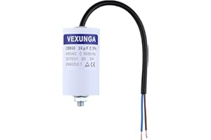 VEXUNGA CBB60 Condensateur Demarrage Moteur 16uF 450V 40x70MM Condensateurs de Démarrage 16 MFD 450 Volt Câble M8 16 µF 50/60Hz pour Pompe Piscine