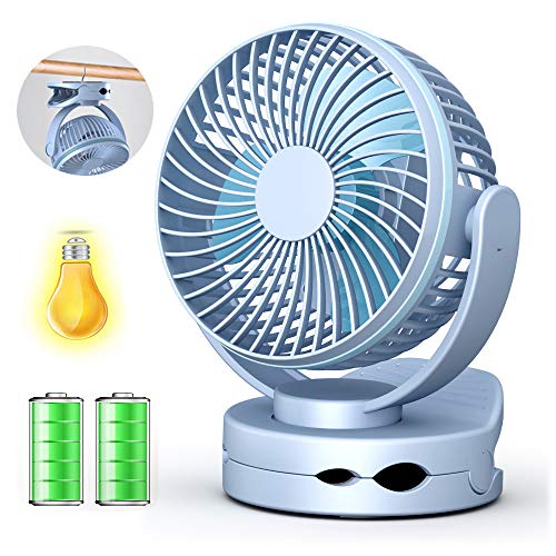 Siivton Clip on Fan, Mini Desk Fan Table Fan,4 in 1 Applications,Rechargeable 3600mAh Battery Operated Fan, Portable Quiet USB Clip Fan for Baby Stroller Office Travel