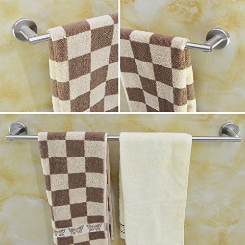 Weare Home Badezimmer Accessoires Einzeln silbern Handtuchstange aus hochwertig 304 Edelstahl Wandmontag Modern Einfach Design gebürstet finished Bohren - 5