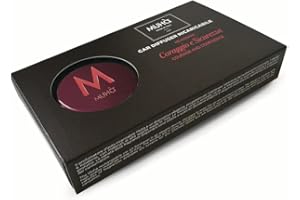 MUHA' | Profumatore Auto Ricaricabile Fragranza Melograno, Finiture in Ecopelle Lucida, Dimensione ⌀5cm