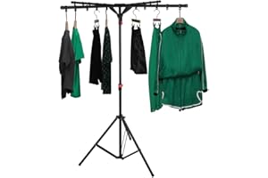 BAOYOUNI Wäscheständer Klappbarer Kleiderständer Platzsparendes Wäschetrockner Bügelwäscheständer Aufhängelänge 125,3cm Höhenverstellung 96,6-158cm für Drinnen und Draußen