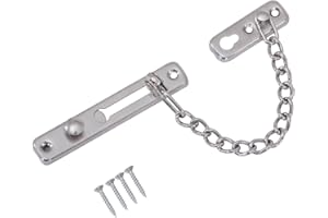 HOOZ Türkette Edelstahl Sicherheitsschloss, Türsicherheitskette Kettenschloss für Haus und Hotel, Türketten mit Schrauben für Innentüren und Fenster (18 x 2 cm)