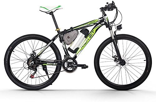 RICHBIT Electric Bike 250W Motor High Performance Lithium-ion Battery Alluminum Frame Mountain Bicycle Cross Country For Unisex Black-Green
