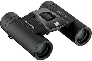 Olympus Binocolo OM SYSTEM 10x25 WP II nero, impermeabile, 15 anni di garanzia, ingrandimento 10x, correzione diottrica, prismi BaK-4 di alta qualità, inclusa borsa e cinghia di trasporto