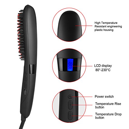 Euph Ionen Keramik Glättbürste Haarglätter mit Lock Funktion und 30-min Auto Abschaltung - 7