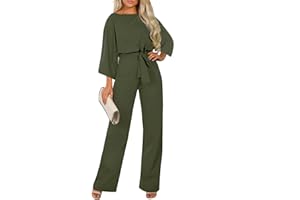 Coloody Mono para mujer, mono de Manga larga, pantalones elegantes mono informal suelto con cinturón