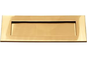 INFINITY DECOR Caja de placa de latón macizo con resorte pesado, acabado de latón postal, 25,4 x 7,6 cm