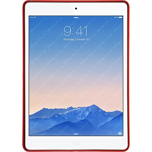 PhoneNatic Case für Apple iPad Air 2 Hülle Silikon rot X-Style Cover iPad Air 2 Tasche + 2 Schutzfolien - 2