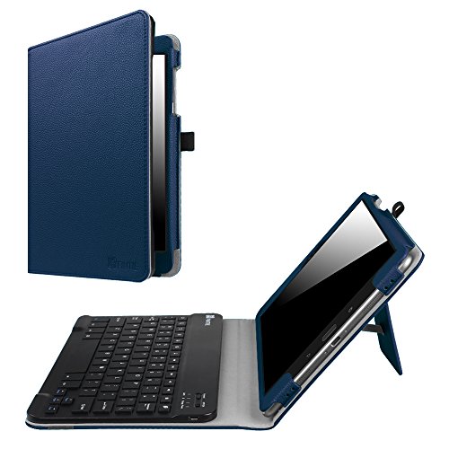 Fintie ASUS ZenPad 3S 10 Z500M Bluetooth Tastatur Hülle Keyboard Case - Ultradünn leicht SmartShell Ständer Schutzhülle mit magnetisch abnehmbar drahtloser Bluetooth Tastatur für Asus ZenPad 3S 10 Z500M 9,7 Zoll (2016 Modell) Tablet-PC, Marineblau