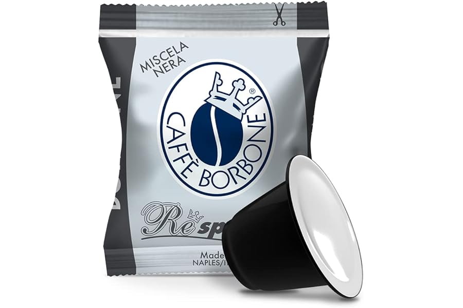 Caffè Borbone Respresso, Miscela Nera - 100 Capsule - Compatibili con le Macchine ad uso domestico Nespresso*