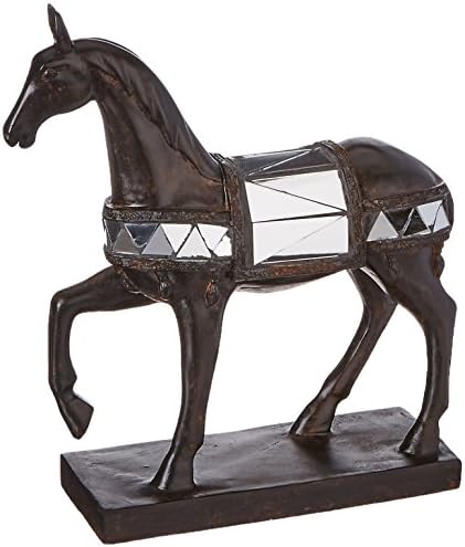 Glass Mosaic Horse Statue Figure Figurine Unique Bronze D13157