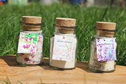 Geschenkset – 3 Badesalze – Premium-Badesalze der Valdemar Manufaktur – 100% natürliche Inhaltsstoffe, wunderschön und herrlich duftend. Je für 2 Anwendungen. In personalisierbarer Geschenkverpackung. Mit Molke, Totes-Meer-Salz, Epsom-Salz, ätherischen Ölen und Blüten. - 4