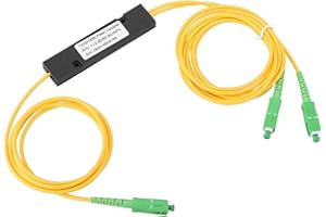 KSTE FBT Separador Óptico de Fibra, divisor óptico de fibra 1X2 FBT, cable flexible de modo único SM, divisor SC UPC PCL, cable amarillo