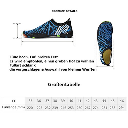 SAGUARO® Unisex Badeschuhe Aquaschuhe Wasserschuhe Schwimmschuhe Weiche Atmungsaktiv Leicht Rutschfest Schuhe für Damen Herren - 7