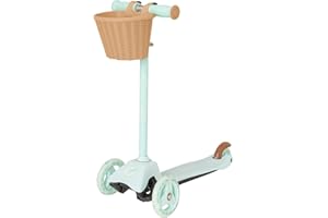 EVO Mini Cruiser Scooter With Toy Basket For Kids | Kids Push Scooter With Adjustable Height Handles | Childrens Balance 3-Wheeled Scooter | Kick Scooters For Kids Aged 2-7
