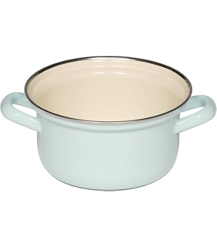 Riess, 0036-067, steelpan met grote schenktuit 14 0,75 L, Country - hert grijs, diameter 14 cm, hoogte 6,7 cm, inhoud 0,75 liter, email, wit met grijs hert, inductie Riess, 0036-067, steelpan met grote schenktuit 14 0,75 L, Country - hert grijs, diameter 14 cm, hoogte 6,7 cm, inhoud 0,75 liter, email, wit met grijs hert, inductie