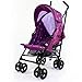 Buggy Stroller Pushchair With Large Sun Canopy Hood - Zeta Vooom - Plum Dots With Rain Cover