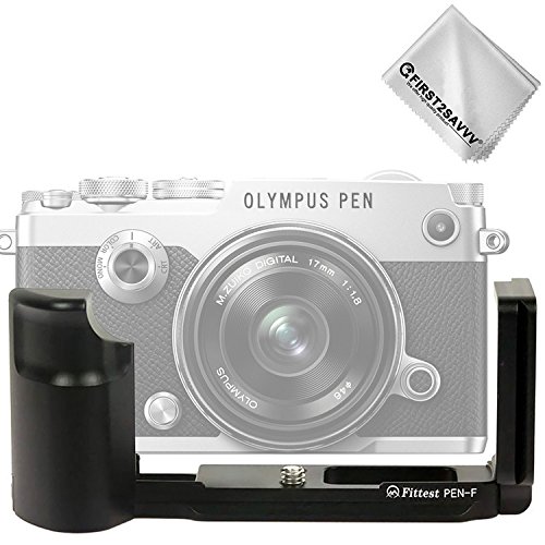 First2savvv Soporte de forma L con liberaci  n r  pida y empu  adura personalizada para Olympus PEN-F PEN F   pa  o de limpieza - LLX-PEN-F-01G11