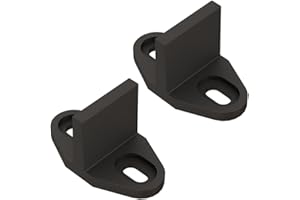 JUBEST Black Aluminum Floor Guide for Sliding Barn Door Hardware Set of 2, T Shape Guide, Floor Mounted, Install Easily