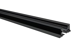 LUMENTEC Modernes Schienensystem 100cm, LED Schiene 1-Phasen AUFBAUSCHIENE, Stromschiene Indoor-Lampe Seilleuchte Hängeleuchte Schienensystem fur GU10, ZX (Schiene 1m, Schwarz)