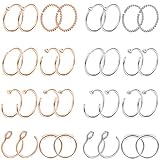 CONJUNTO DE PERFORACIÓN A PRUEBA DE AYUDA: una orden que incluye 32 piezas de anillos de nariz de aro falso en 8 estilos, 16 piezas de piercing de nariz en tono plateado y 16 piezas de piercing de nariz de oro rosa, los estilos mixtos le brindan un atuendo mutiply, un precio razonable para joyas de cuerpo, merecen ser adquiridas.