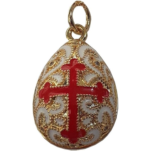 Pendentif Œuf Fabergé Style – Rouge émail Strass Avec Papillon – Fantaisie Femme