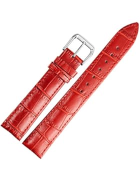 16mm echte Kalbsleder rotes Leder Uhr Krokodil Band Riemen Ersatz der Frauen geprägt