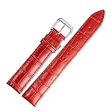 autun 14mm Leder Uhrenarmband Damen Rot