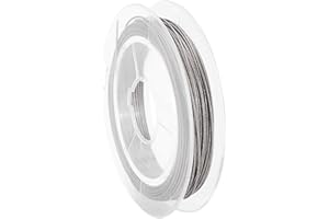 PH PANDAHALL PandaHall 10m 0.45mm Steel Tiger Tail Beading Wire for Jewellery Making, Stainless Steel Jewellery Wire for Necklace and Bracelet Making, Floral Stone Wrap