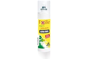 Foille Insetti Repellente Extra Forte, Spray Antizanzara con DEET 50%, Protegge fino a 8 Ore Contro Zanzare, Zecche e Flebotomi, Efficace Contro Dengue, Zika e West Nile, 100 ml
