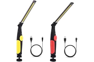 AntDau71-2 Lampade da Lavoro LED Torcia Ricaricabile Magnetica Portatile Professionale per Officina Pieghevole Luce di Lavoro Ricaricabile con Base Lampade Ispezione escursione Campeggio All'aperto