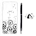Produktbild Kompatibel für Samsung Galaxy A50 Handyhülle, TPU Silikon Dünn Schutzhülle mit Kabelschützer Eingabestift, Gemalt Kratzfest Stoßfest Durchsichtig Weich Taschen, Schwarzer Löwenzahn