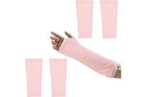 SJFNJN 4 Pack Arm Cast Cover Elastic Short Cast Covers Protector Arm Sling Sleeve Cast Decorations for Arm Bath Shower Cast Wound Covers Washable Cover 11 Inch Length x 9-11 Inch Circumference (Light Pink)