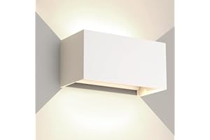 FUPE Applique da Parete Esterno/Interno 25W Angolo del Fascio Regolabile Moderno Lampade 4000K Luce Naturale IP65 Impermeabile Bianco