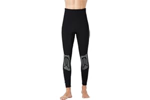Owntop Hommes Femmes Combinaison Pantalon - 3MM Collants en Néoprène, Combinaison de Plongée Thermique Adultes Jeunes Wetsuits Pants UV 50+ Maillots de Bain