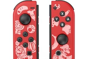 Mhwlhbx Ersatz L/R Switch Controller mit Switch/Lite/OLED-Konsole, Wireless Switch joycons unterstützt Dual Vibration, 6-Achs-Gyro, Wecken, Bewegungssteuerungen, Screenshot-Red