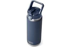 YETI Rambler C Straw Bottle, Stainless Steel Vacuum Insulated Bottle with Leakproof Straw Cap, Navy, 26 oz (769 ml)