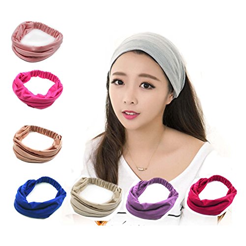 HuntGold 1XMädchen Dame Weit Yoga Schönheit Make-up Gesicht waschen Haarband Elastic Stretch Stirnband (grau)