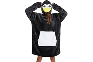 XINLONG Coperta con Cappuccio Panda Felpone con Maniche Oversize Unisex Plaid con Tasca Felpa Indossabile Per Divano TV Casa