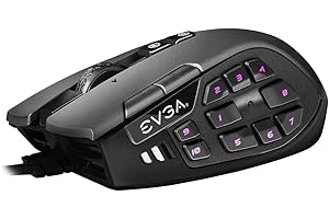 EVGA X15 MMO Gaming Mouse, 8k, Wired, Black, Customizable, 16,000 dpi, 5 Profiles, 20 Buttons, Ergonomic 904-W1-15BK-K3