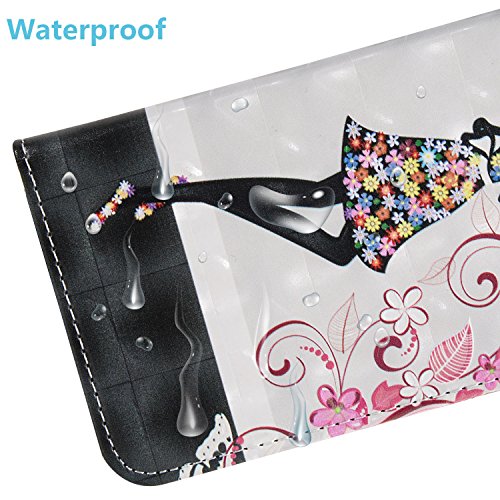 Galaxy S6 Edge Schutzhülle,Samsung S6 Edge PU Lederhülle Tasche,Sunroyal Cool Schwarz Mädchen Blumen Schmetterling Muster Bookstyle Brieftasche Flip Buchstil Wallet Case Protective Cover Etui Handytasche Schale Weichen Silikon Magnetverschluß mit Standfunktion und Karte Halter für Samsung Galaxy S6 Edge + Kristall Bling Diamant Anti Staub Schutz Stecker Stöpsel + Stylus Stift Touch Pen - 6